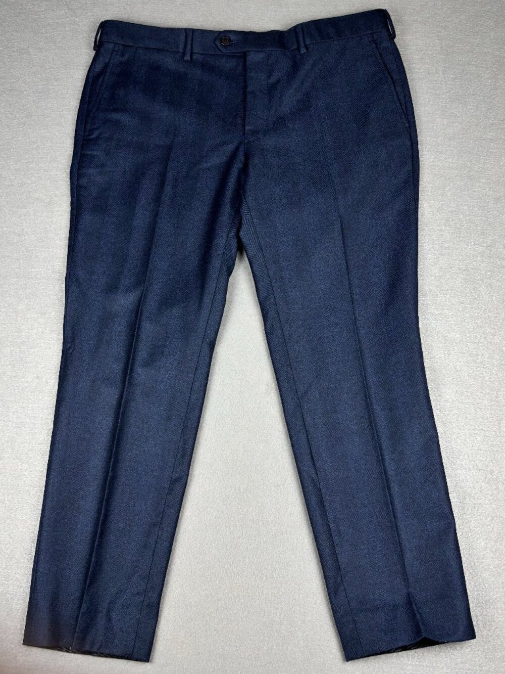 Proper Cloth Marzotto Super 110's Navy Herringbone Wool Flannel Pants 38x27.5